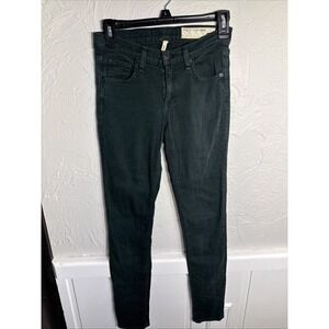 Rag & Bone Forest Green Skinny Jeans Size 24x29 LowRise Stretch Y2K Unique Color